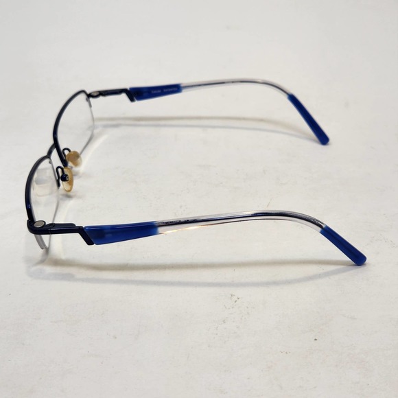 Takumi T9666 Womens Semi Frame Eyeglasses Glasses Blue Clear Rectangle - Picture 2 of 6